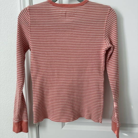 American Eagle Outfitters Striped Waffle Knot Thermal Long Sleeve Top - Picture 3 of 3